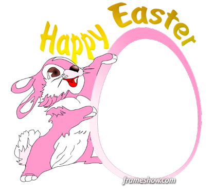 Happy Easter rabbit photo frame