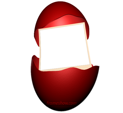 Easter red egg photo frame